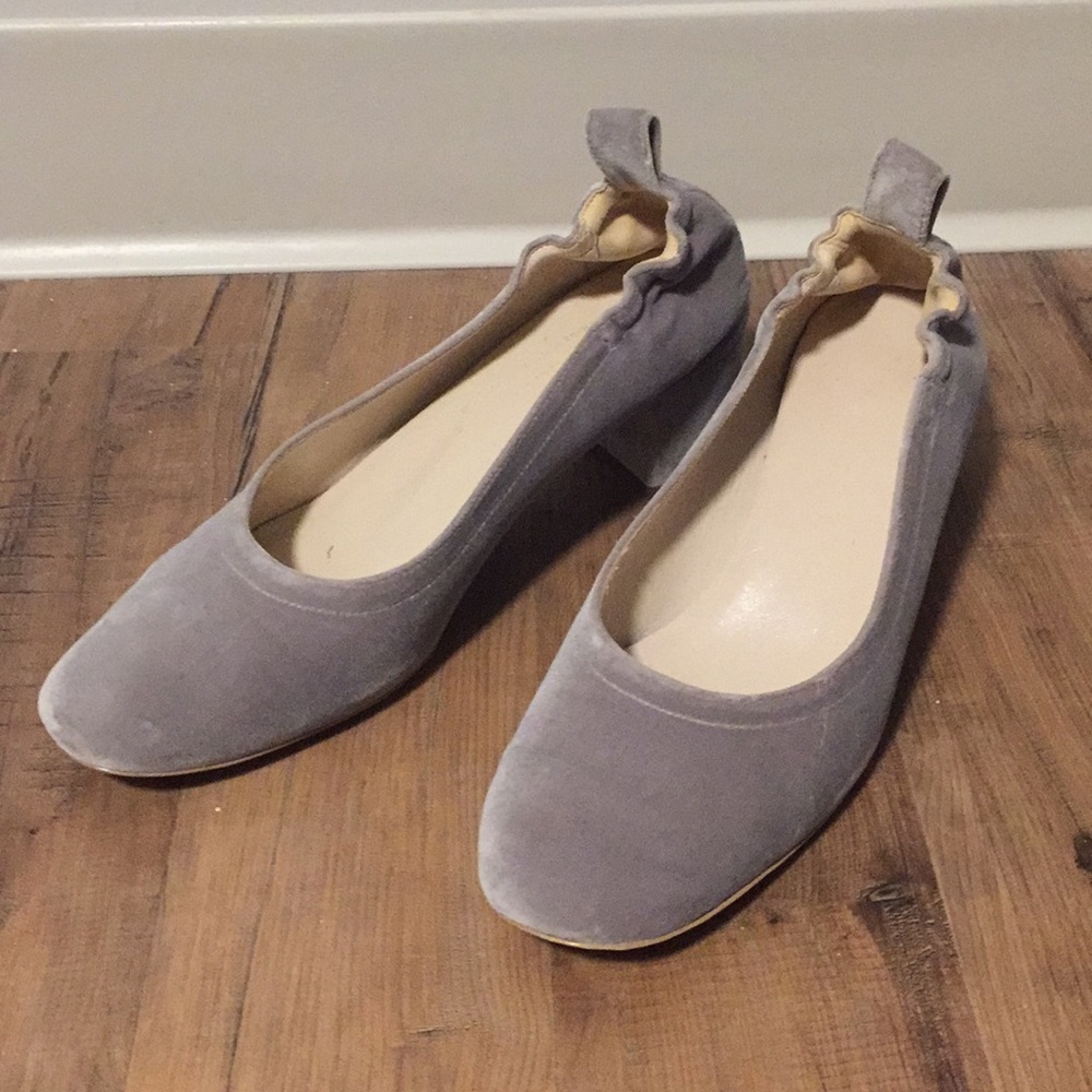 Grey/Silver Velvet Everlane Day Heels
